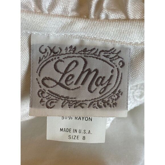 Vintage Lemaj Le Maj Dress Girls Size 8 Short Sleeve Withe Pink Bow USA - Picture 6 of 6